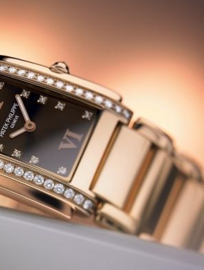 Patek Philippe Twenty4 Gold Diamonds background