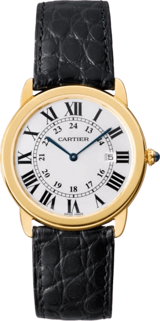 Cartiers Ronde Solo 36mm 18k Yellow Gold (Leather strap)