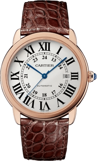 Cartiers Ronde Solo 42mm Rose Gold (Alligator leather strap)