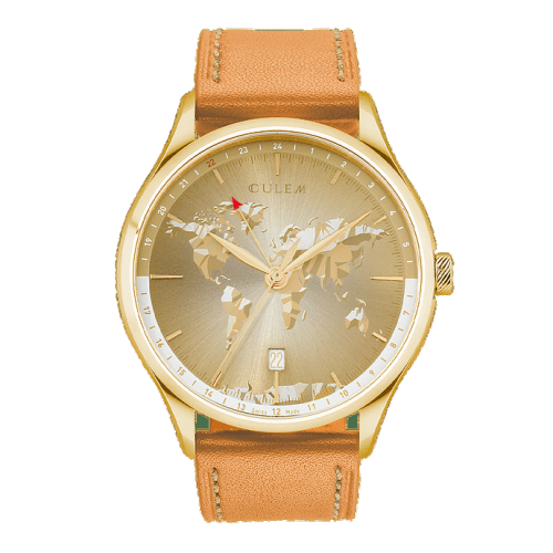 Culem The Portal GMT Gold (Brown leather strap)