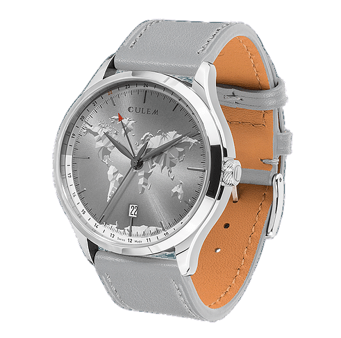 Culem The Portal GMT Silver (Grey Leather strap)