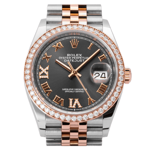 Rolex Datejust 36mm Oystersteel and Everose gold (Diamond bezel and gem-set markers)
