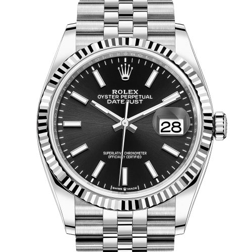 Rolex Datejust 36mm Oystersteel and White gold (Black dial)